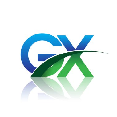 mavi ve yeşil harfler gx vektör çizim