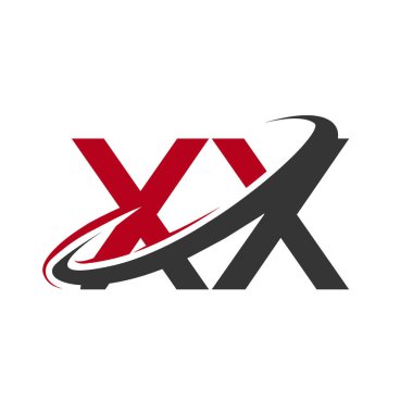 Kırmızı ve siyah harfler xx vektör çizim