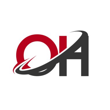 vektör illüstrasyon kırmızı ve siyah harf oh