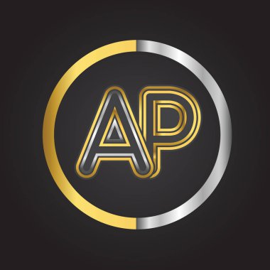 ap vektör çizim altın harfler