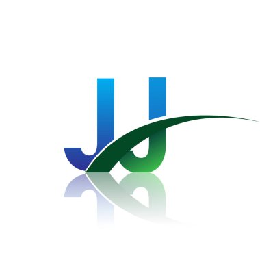 mavi ve yeşil vektör çizim jj mektuplar