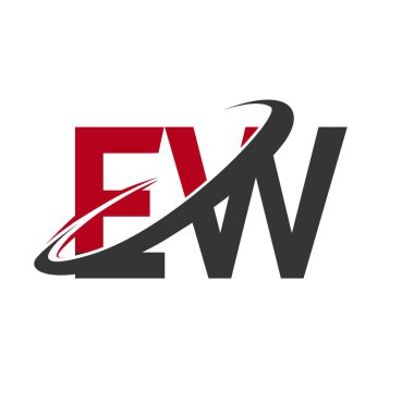 Ew harfler ilk logo kimlik illüstrasyon