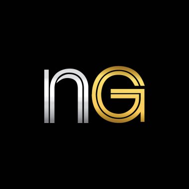 Gümüş ve altın harfler ng vektör çizim