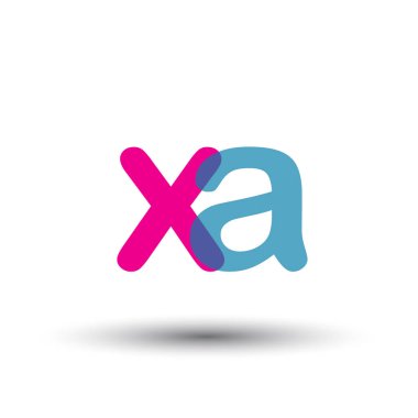 Renkli vektör logo harfleri xa ile