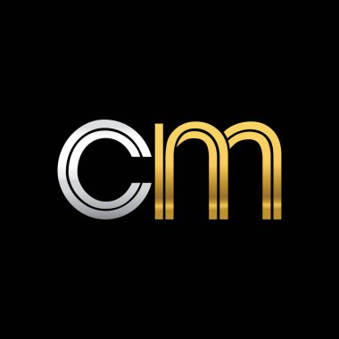 Gümüş ve altın harfler cm vektör çizim