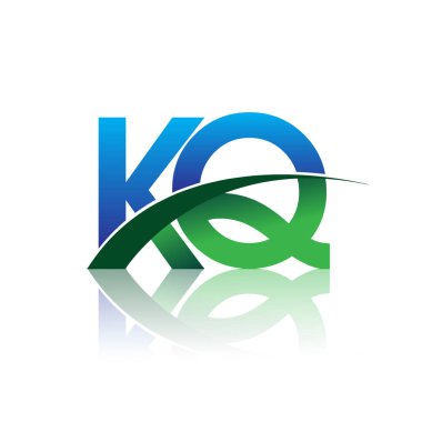 mavi ve yeşil harfler kq vektör çizim