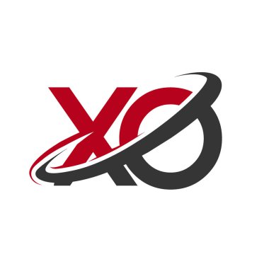 Kırmızı ve siyah harfler xo vektör çizim
