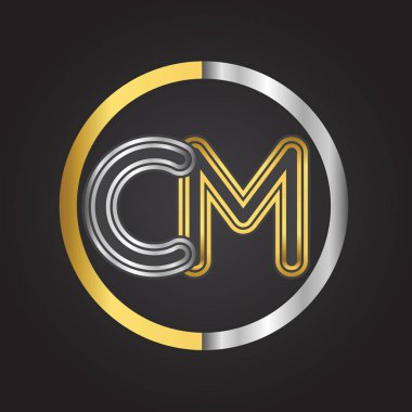 Altın harfler cm vektör çizim