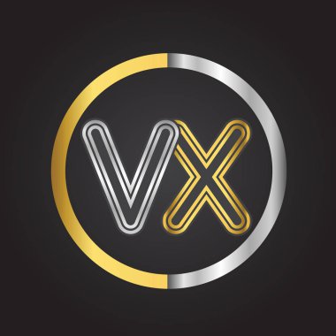 Gümüş altın harfler vx ile vektör çizim