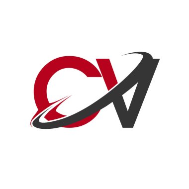 CV harfler ilk logo kimlik illüstrasyon