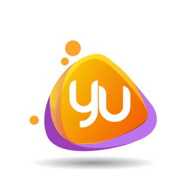 renkli vektör çizim, alfabe harf yu