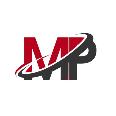 Kırmızı ve siyah harfler mp vektör çizim