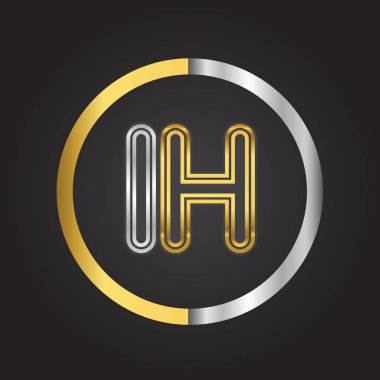 Altın harfler ih vektör çizim