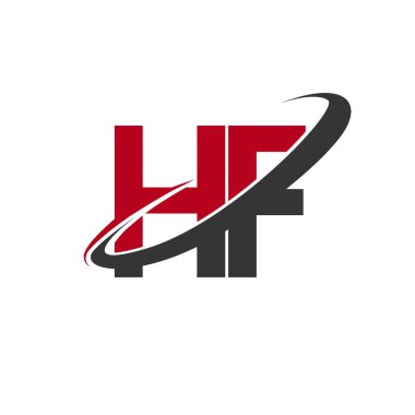 Kırmızı ve siyah harfler hf vektör çizim