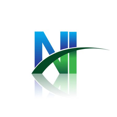 mavi ve yeşil vektör çizim ni mektuplar