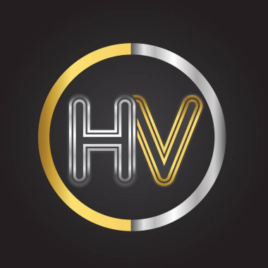 Altın harfleri hv vektör çizim