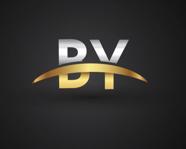 Gümüş ve altın harflerle vektör çizim