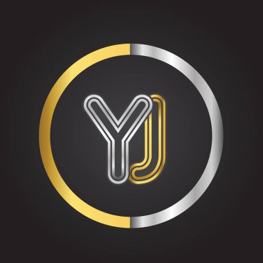 vektör çizim ile Gümüş altın harf yi