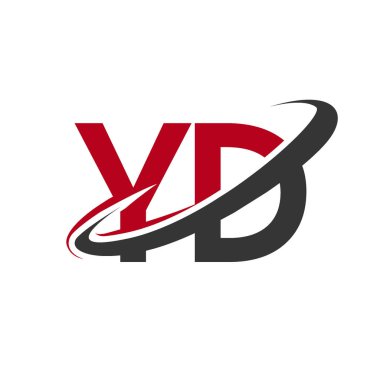 Kırmızı ve siyah harfler yd vektör çizim