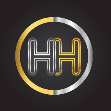 Altın harfler hh vektör çizim