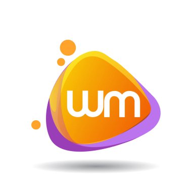 renkli vektör çizim, alfabe harfleri wm