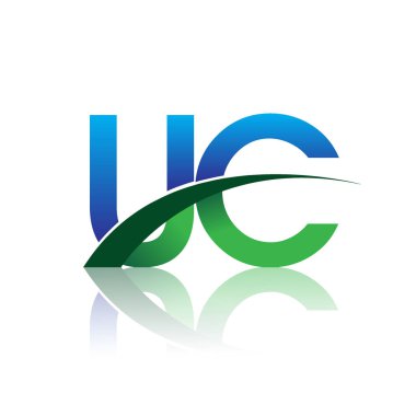 mavi ve yeşil harfler uc vektör çizim