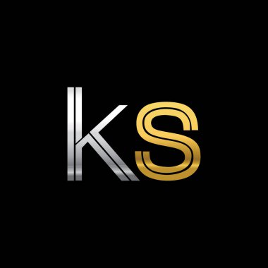 Gümüş ve altın harfler ks vektör çizim