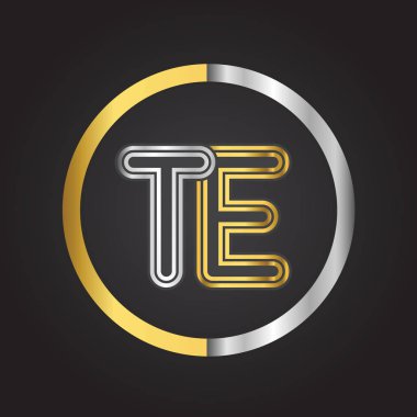 Altın vektör çizim te harfler