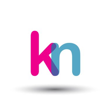 renkli vektör logo ile kn mektuplar