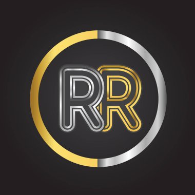 Altın vektör çizim harfleri rr
