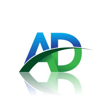 mavi ve yeşil vektör logo harfleri reklam ile