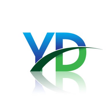 mavi ve yeşil harfler yd vektör çizim