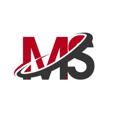 Kırmızı ve siyah harfler ms vektör çizim