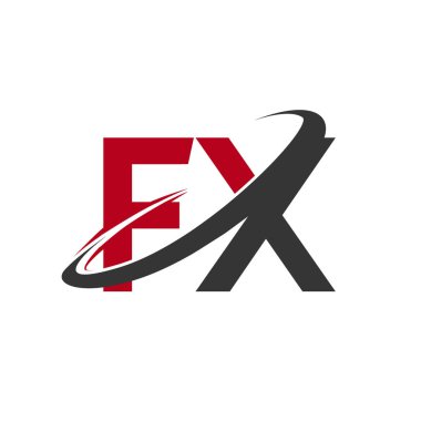 FX harfler ilk logo kimlik illüstrasyon