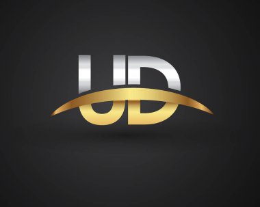 Gümüş ve altın harfler ud vektör çizim