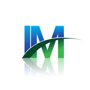 mavi ve yeşil harfler im vektör çizim