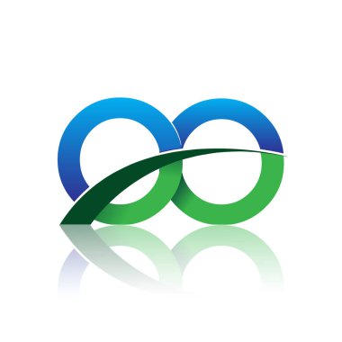 mavi ve yeşil harfler oo vektör çizim