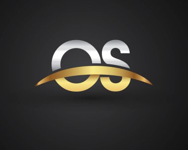 Gümüş ve altın harfler os vektör çizim