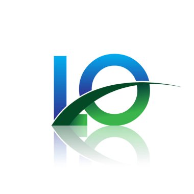 vektör illüstrasyon mavi ve yeşil harfler lo