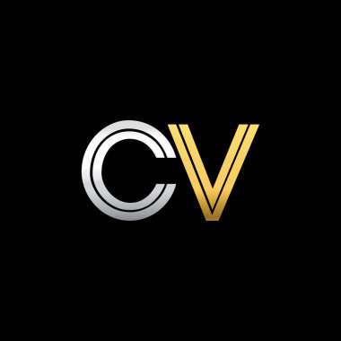 cv vektör çizim gümüş ve altın harfler