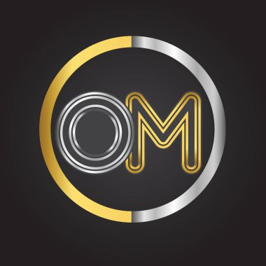 om vektör çizim altın harfler