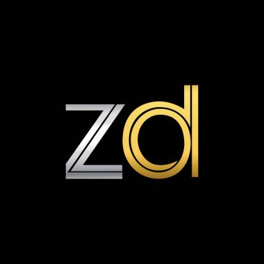 Gümüş ve altın mektup zd illüstrasyon vektör