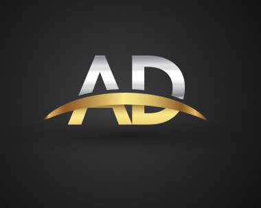 Gümüş ve altın harfler reklam vektör çizim