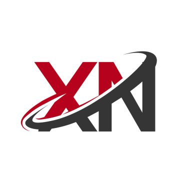 Kırmızı ve siyah harfler xn vektör çizim