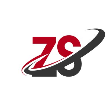 Kırmızı ve siyah harfler zs vektör çizim