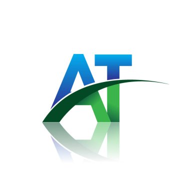 mavi ve yeşil vektör logo harflerle