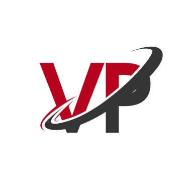 Vector illustration of red and black letters vp clipart svg vector 