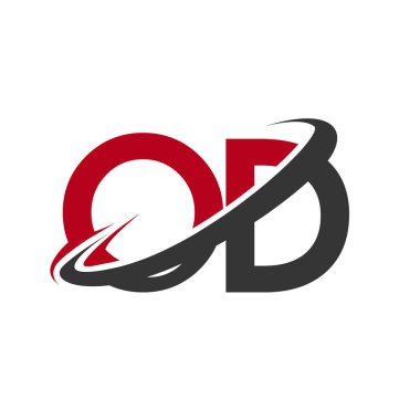 Kırmızı ve siyah vektör çizim od mektuplar