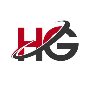 Kırmızı ve siyah harfler hg vektör çizim