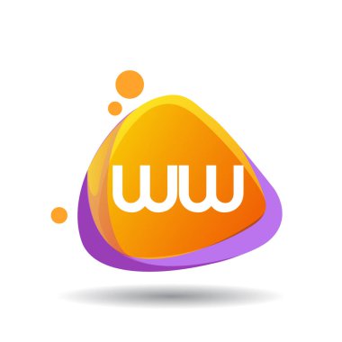 renkli vektör çizim, alfabe harfleri ww